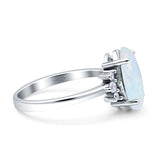 Vintage Marquise Engagement Ring Simulated Cubic Zirconia 925 Sterling Silver