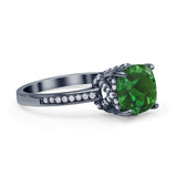 Elegant Hidden Halo Cushion Engagement Ring Cubic Zirconia 925 Sterling Silver