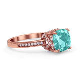 Elegant Hidden Halo Cushion Engagement Ring Cubic Zirconia 925 Sterling Silver