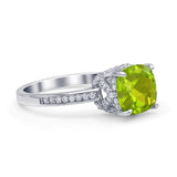 Elegant Hidden Halo Cushion Engagement Ring Cubic Zirconia 925 Sterling Silver