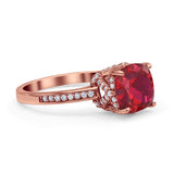 Elegant Hidden Halo Cushion Engagement Ring Cubic Zirconia 925 Sterling Silver