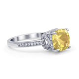 Elegant Hidden Halo Cushion Engagement Ring Cubic Zirconia 925 Sterling Silver