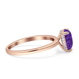 Solitaire Pear Hidden Halo Engagement Ring Cubic Zirconia 925 Sterling Silver