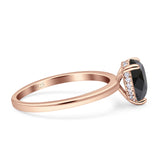 Solitaire Pear Hidden Halo Engagement Ring Cubic Zirconia 925 Sterling Silver