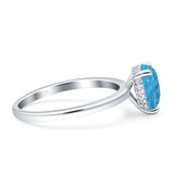 Solitaire Pear Hidden Halo Engagement Ring Cubic Zirconia 925 Sterling Silver