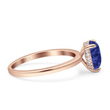 Solitaire Pear Hidden Halo Engagement Ring Cubic Zirconia 925 Sterling Silver