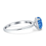 Solitaire Pear Hidden Halo Engagement Ring Cubic Zirconia 925 Sterling Silver