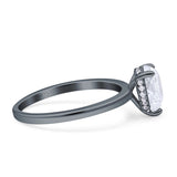 Solitaire Pear Hidden Halo Engagement Ring Cubic Zirconia 925 Sterling Silver