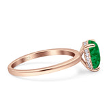 Solitaire Pear Hidden Halo Engagement Ring Cubic Zirconia 925 Sterling Silver