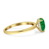 Solitaire Pear Hidden Halo Engagement Ring Cubic Zirconia 925 Sterling Silver