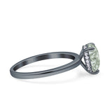 Teardrop Pear Hidden Halo Natural Green Amethyst Prasiolite Engagement Ring