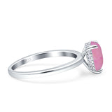 Solitaire Pear Hidden Halo Engagement Ring Cubic Zirconia 925 Sterling Silver