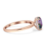 Solitaire Pear Hidden Halo Engagement Ring Cubic Zirconia 925 Sterling Silver