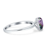 Solitaire Pear Hidden Halo Engagement Ring Cubic Zirconia 925 Sterling Silver