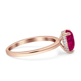 Solitaire Pear Hidden Halo Engagement Ring Cubic Zirconia 925 Sterling Silver