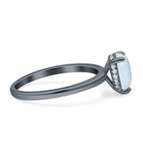 Solitaire Pear Hidden Halo Engagement Ring Cubic Zirconia 925 Sterling Silver