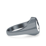 Yin Yang Oxidized Band Solid 925 Sterling Silver Thumb Ring (11mm)