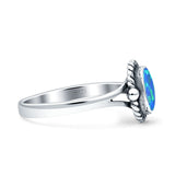 Oval New Design Thumb Ring Statement Fashion Oxidized Lab Created Opal Solid 925 Sterling Silver