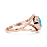 Round Thumb Ring Statement Fashion Oxidized Lab Created Opal Solid 925 Sterling Silver