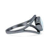 Round Thumb Ring Statement Fashion Oxidized Lab Created Opal Solid 925 Sterling Silver