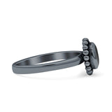 Petite Dainty New Style Oval Thumb Ring Statement Fashion Oxidized Solid 925 Sterling Silver