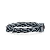 Dainty Braided Celtic Weave Rope Oval Thumb Ring Oxidized Solid 925 Sterling Silver
