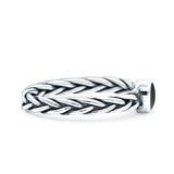Dainty Braided Celtic Weave Rope Oval Thumb Ring Oxidized Solid 925 Sterling Silver