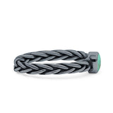 Dainty Braided Celtic Weave Rope Oval Thumb Ring Oxidized Solid 925 Sterling Silver