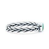 Dainty Braided Celtic Weave Rope Oval Thumb Ring Oxidized Solid 925 Sterling Silver