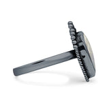 Petite Dainty Statement Fashion Pear Thumb Ring Oxidized Solid 925 Sterling Silver