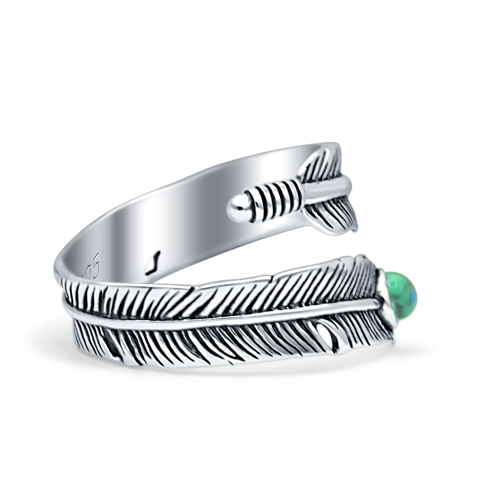 Silver feather discount thumb ring