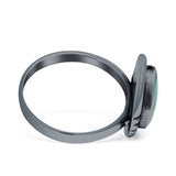 Triangular Ring Turquoise & Black Onyx Oxidized 925 Sterling Silver