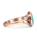 Oval Split Shank Turquoise Onyx Oxidized Ring 925 Sterling Silver