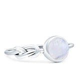 Tangled Knot Moonstone Ring Solid 925 Sterling Silver