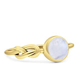 Tangled Knot Moonstone Ring Solid 925 Sterling Silver