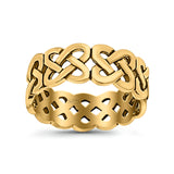 Celtic Oxidized Band Solid 925 Sterling Silver Thumb Ring (7mm)