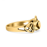 Claddagh Ring Oxidized Band Solid 925 Sterling Silver Thumb Ring (8mm)