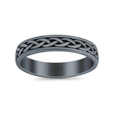 Crisscross Infinity Oxidized Band Solid 925 Sterling Silver Thumb Ring (5mm)