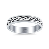 Crisscross Infinity Oxidized Band Solid 925 Sterling Silver Thumb Ring (5mm)