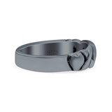 Celtic Knot Heart Oxidized Band Solid 925 Sterling Silver Thumb Ring (5mm)