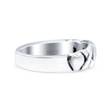 Celtic Knot Heart Oxidized Band Solid 925 Sterling Silver Thumb Ring (5mm)