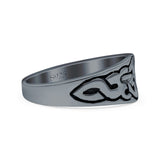 Celtic Oxidized Band Solid 925 Sterling Silver Thumb Ring (7mm)