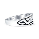 Celtic Oxidized Band Solid 925 Sterling Silver Thumb Ring (7mm)
