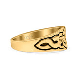 Celtic Oxidized Band Solid 925 Sterling Silver Thumb Ring (7mm)
