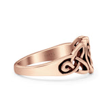 Celtic Heart Ring Oxidized Band Solid 925 Sterling Silver Thumb Ring (9mm)