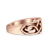Celtic Ring Oxidized Band Solid 925 Sterling Silver Thumb Ring (9mm)