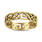 Celtic Ring Oxidized Band Solid 925 Sterling Silver Thumb Ring (5mm)