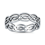 Celtic Ring Oxidized Band Solid 925 Sterling Silver Thumb Ring (5mm)