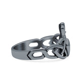 Claddagh Oxidized Band Solid 925 Sterling Silver Thumb Ring (11mm)