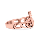 Claddagh Oxidized Band Solid 925 Sterling Silver Thumb Ring (11mm)